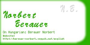 norbert berauer business card